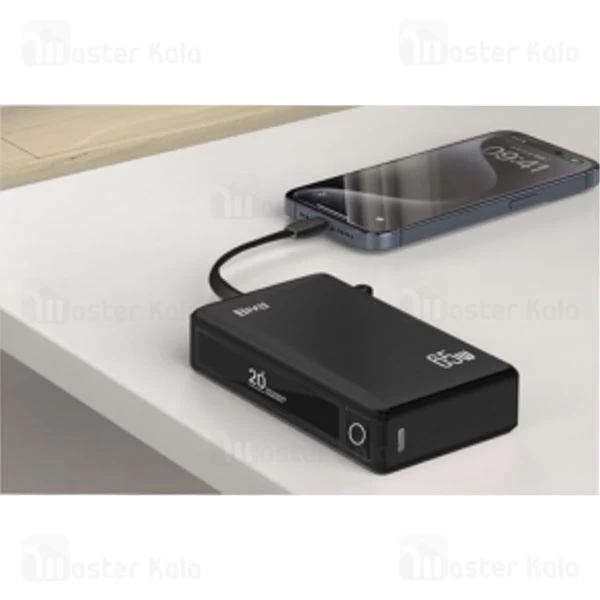 پاوربانک 20000 بیوا Biva BP-025 Fast Charging Power Bank توان 65 وات با کابل متصل