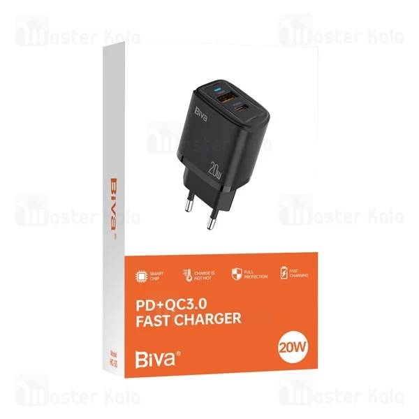 شارژر دیواری بیوا Biva HC-33 PD QC3.0 Fast Charger توان 20 وات