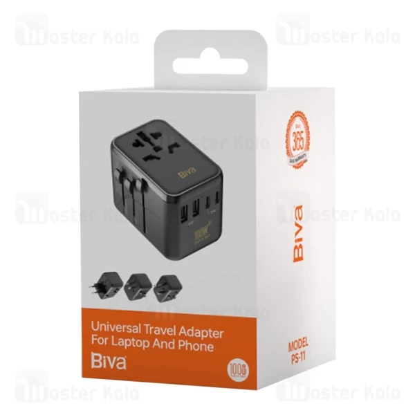 شارژر دیواری و مبدل برق بیوا Biva PS-11 Universal Travel Adapter توان 111 وات