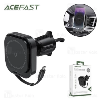 هولدر و شارژر وایرلس دریچه کولری مگ سیف ایس فست ACEFAST D32 توان 15 وات با کابل جمع شونده