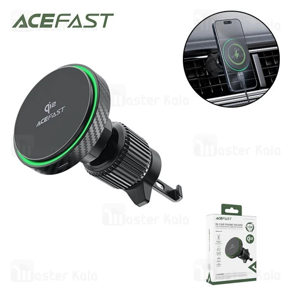 هولدر و شارژر وایرلس دریچه کولری مگ سیف ایس فست ACEFAST D33 Qi2 توان 15 وات