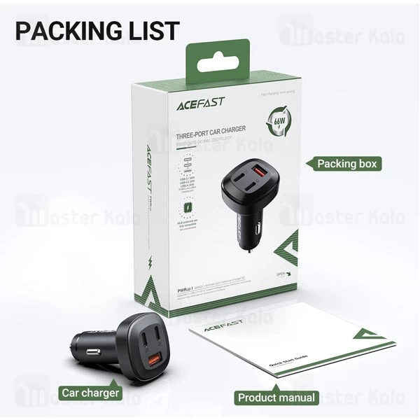 شارژر فندکی ایس فست ACEFAST B3 توان 66 وات