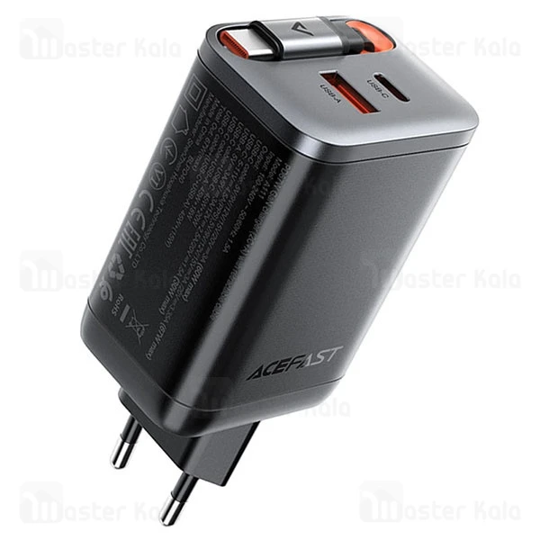 شارژر دیواری ایس فست ACEFAST A111 PD67W Fast Charger توان 67 وات همراه با کابل جمع شونده