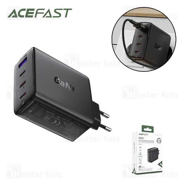 شارژر دیواری ایس فست ACEFAST A94 PD100W GaN Fast Charger توان 100 وات