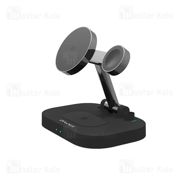استند و شارژر وایرلس چندکاره اوی Awei W22 4 in 1 توان 15 وات با قابلیت شارژ اپل واچ