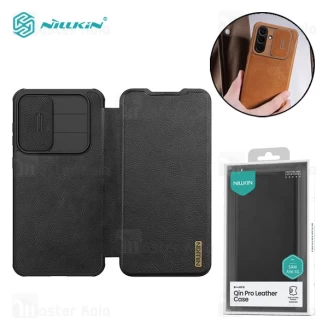 کیف چرمی نیلکین سامسونگ Samsung Galaxy A56 Nillkin Qin Pro Leather Case دارای محافظ دوربین