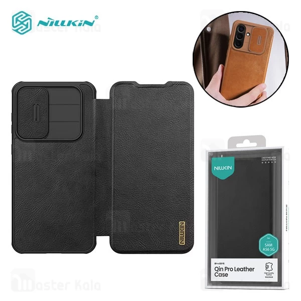 کیف چرمی نیلکین سامسونگ Samsung Galaxy A56 Nillkin Qin Pro Leather Case دارای محافظ دوربین