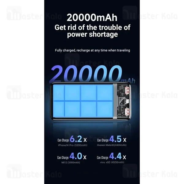 پاوربانک 20000 اوی Awei P78K توان 22.5 وات