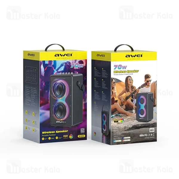 اسپیکر بلوتوث اوی Awei KA15 توان 70 وات رم و فلش خور