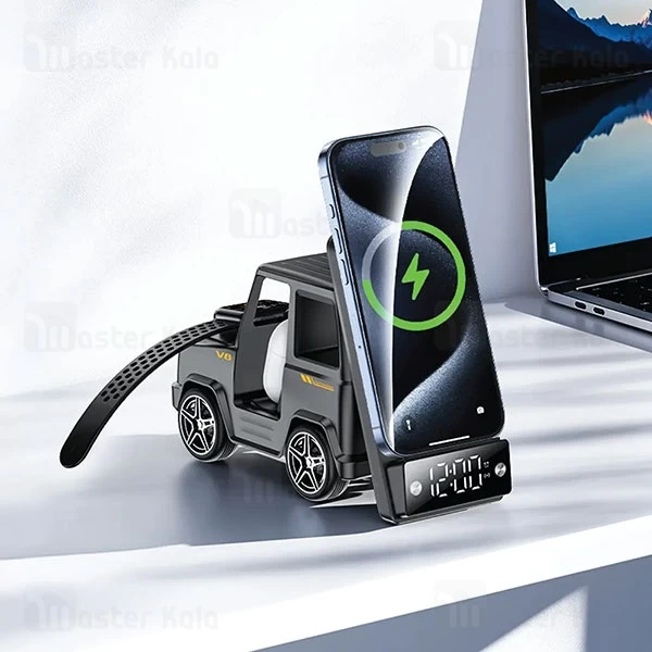 استند و شارژر وایرلس گرین لاین Green Lion G-WAG 6 IN 1 GNGWAG6N1 توان 15 وات