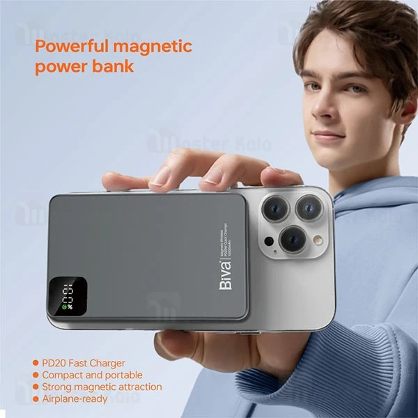 پاوربانک وایرلس 10000 مگنتی بیوا Biva BP-031 توان 20 وات