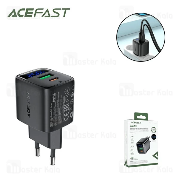 شارژر دیواری ایس فست ACEFAST A114 PD25W GaN Fast Charger توان 25 وات