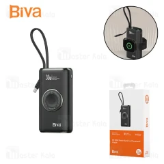 پاوربانک 10000 بیوا Biva BP-027 توان 30 وات با کابل متصل و قابلیت شارژ وایرلس اپل واچ