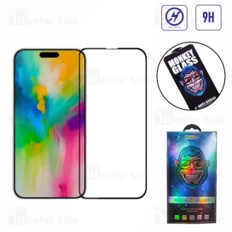 گلس تمام صفحه تمام چسب مانکی Apple iPhone 16 Pro Monkey Anti Static Glass