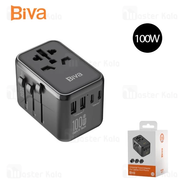 شارژر دیواری و مبدل برق بیوا Biva PS-11 Universal Travel Adapter توان 111 وات