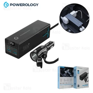 شارژر فندکی و چند راهی برق خودرو پاورولوژی Powerology 300W Power Inverter PD36W PWCUQC038 توان 36 وات
