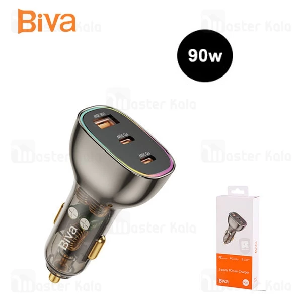 شارژر فندکی 2 پورت بیوا Biva CC-012 توان 90 وات
