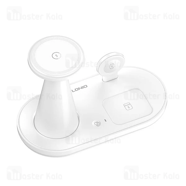 استند و شارژر وایرلس چند کاره مگنتی الدینیو Ldnio WL01 توان 15 وات با قابلیت شارژ ساعت هوشمند