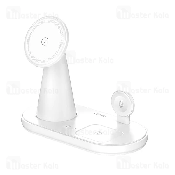 استند و شارژر وایرلس چند کاره مگنتی الدینیو Ldnio WL01 توان 15 وات با قابلیت شارژ ساعت هوشمند