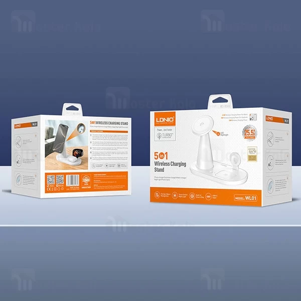 استند و شارژر وایرلس چند کاره مگنتی الدینیو Ldnio WL01 توان 15 وات با قابلیت شارژ ساعت هوشمند