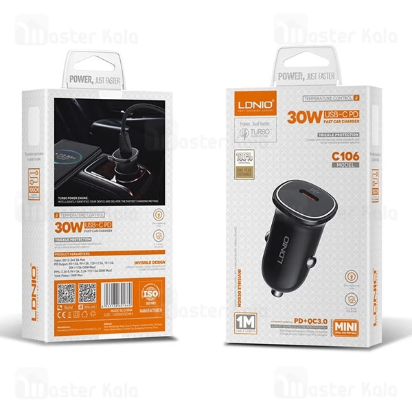 شارژر فندکی الدینیو Ldnio C106 توان 30 وات