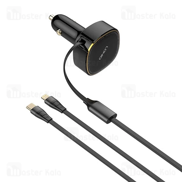 شارژر فندکی الدینیو Ldnio C107 توان 30 وات همراه با کابل