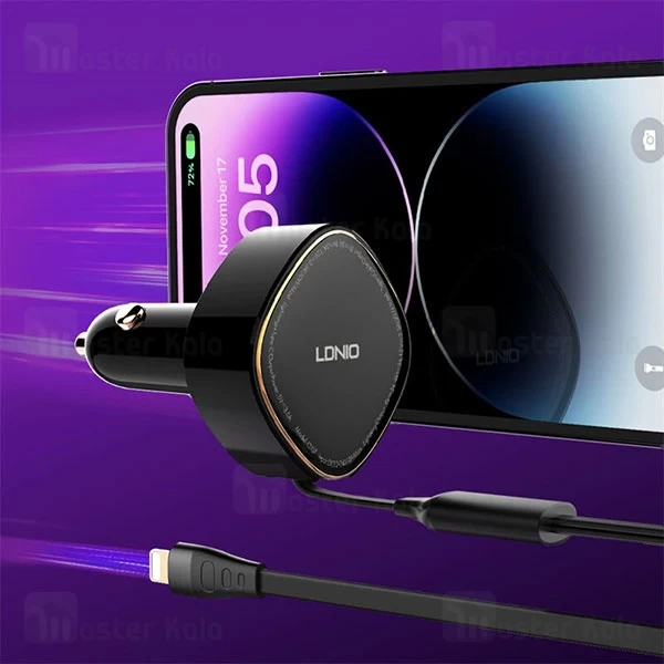 شارژر فندکی الدینیو Ldnio C107 توان 30 وات همراه با کابل