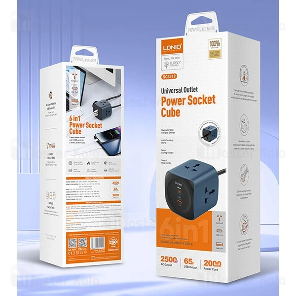 چند راهی برق و شارژر الدینیو Ldnio SC3319 دارای 3 پورت