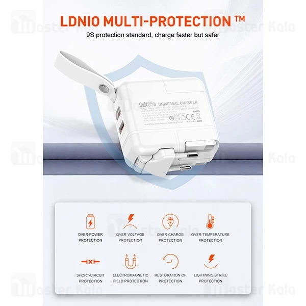 شارژر دیواری الدینیو Ldnio GaN Supper Fast Charger Q2618 توان 65 وات