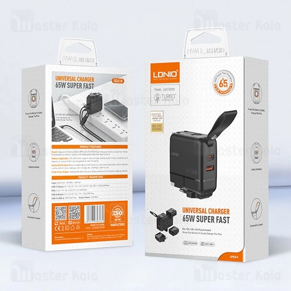 شارژر دیواری الدینیو Ldnio GaN Supper Fast Charger Q2618 توان 65 وات