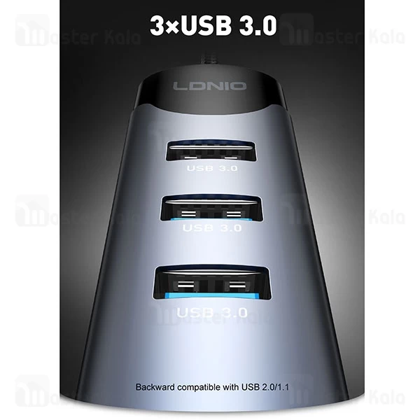 هاب 4 پورت تایپ سی الدینیو LDNIO Ds-144c