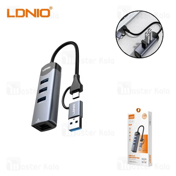 هاب 4 پورت تایپ سی الدینیو LDNIO DS-144UC