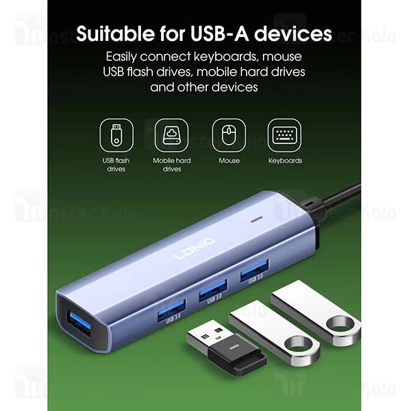 هاب 4 پورت تایپ سی الدینیو LDNIO Ds-114UC