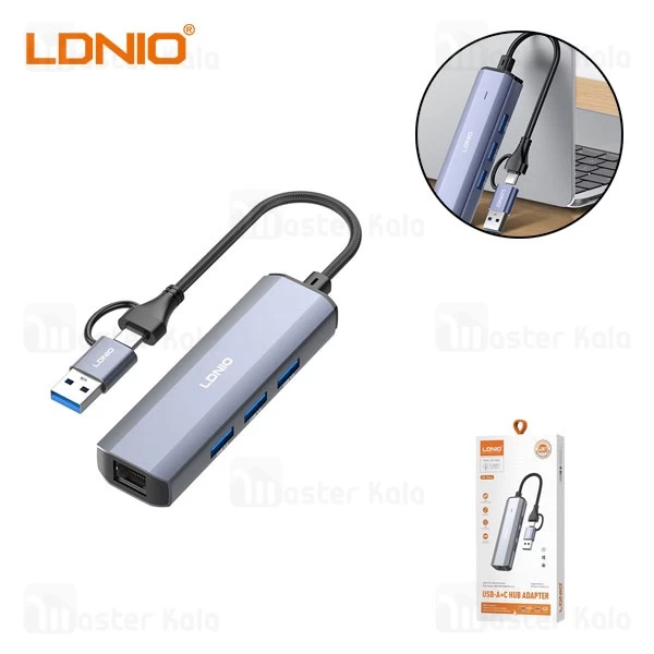 هاب 4 پورت تایپ سی الدینیو LDNIO Ds-124UC