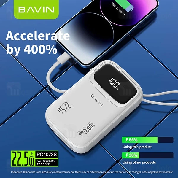 پاوربانک 10000 باوین Bavin PC1073s توان 22.5 وات