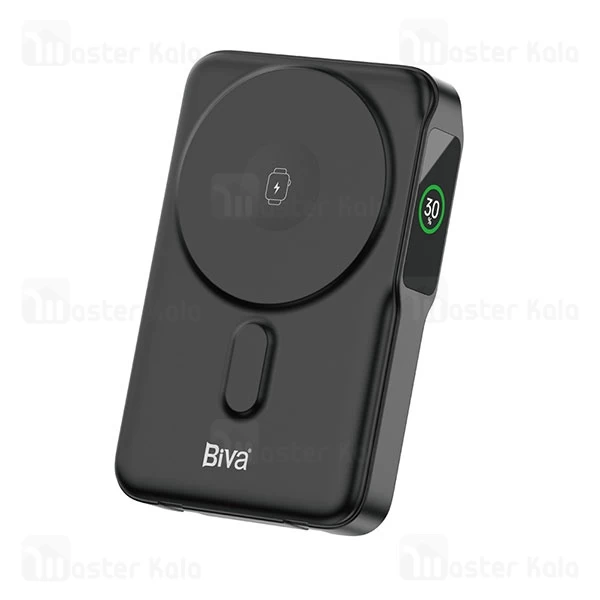 پاوربانک وایرلس 10000 مگنتی بیوا Biva BP-029 Magnetic Wireless توان 20 وات با کابل متصل و استند