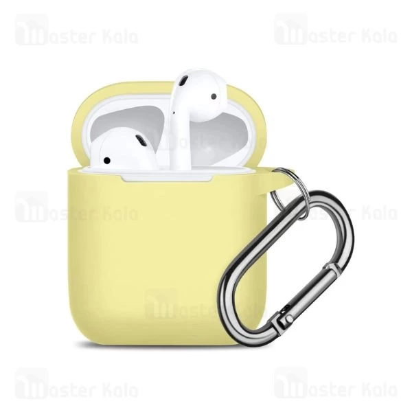 کاور محافظ سیلیکونی هندزفری اپل Apple Airpod 2 / 2 ANC دارای قلاب آویز
