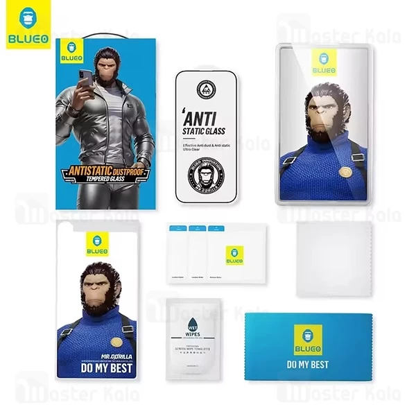 گلس تمام صفحه تمام چسب Apple iPhone 16 Pro Blueo Anti Static HD