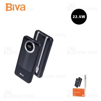 پاوربانک 10000 بیوا Biva BP-039 توان 22.5 وات با کابل متصل
