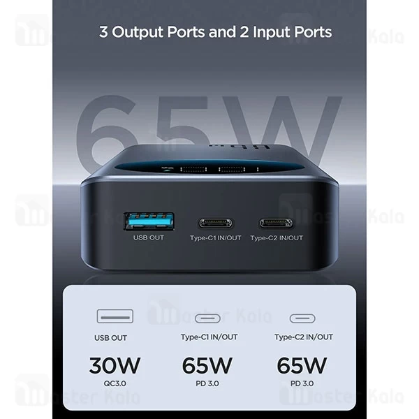 پاوربانک 30000 فست شارژ جویروم Joyroom JR-PBF05 توان 65 وات