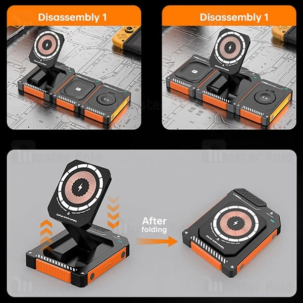 استند و شارژر وایرلس چند کاره مگ سیف بیوا Biva WLC-17 با قابلیت شارژ اپل واچ