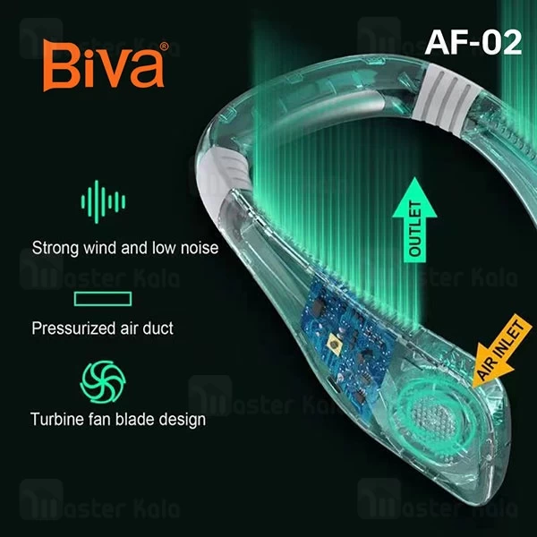 پنکه گردنی شارژی بیوا Biva Neck Mounted Leafless Fan FA-02