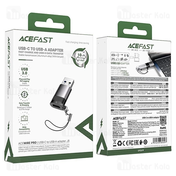 تبدیل OTG یو اس بی به Type-c ایس فست ACEFAST J8 Acewire Pro