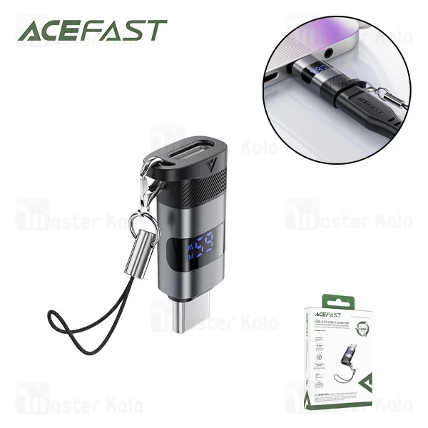 تبدیل Type-c ایس فست ACEFAST J9 Acewire Pro توان 100 وات سازگار با آیفون 15