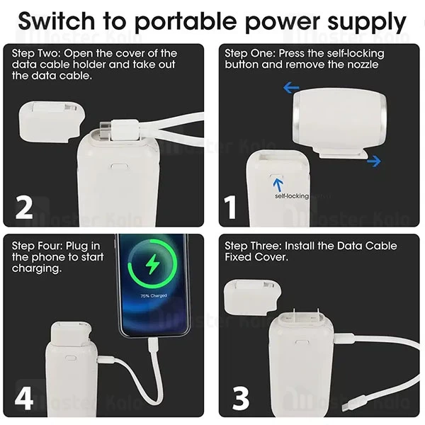 پاوربانک 10000 و پنکه چندکاره گرین لاین Green Lion Multifunctional Powerbank and Fan GNMFPBFANWH