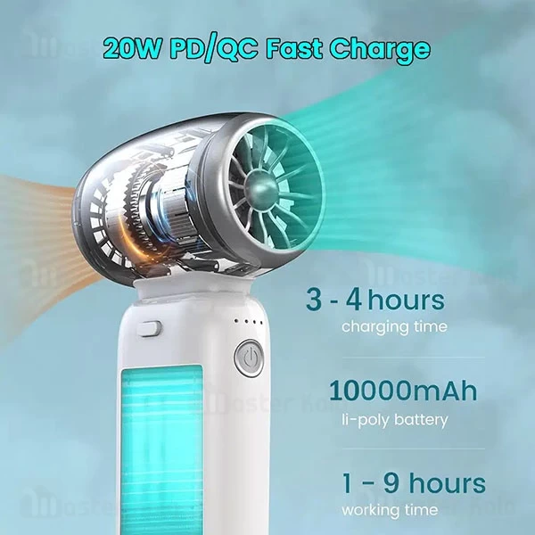 پاوربانک 10000 و پنکه چندکاره گرین لاین Green Lion Multifunctional Powerbank and Fan GNMFPBFANWH