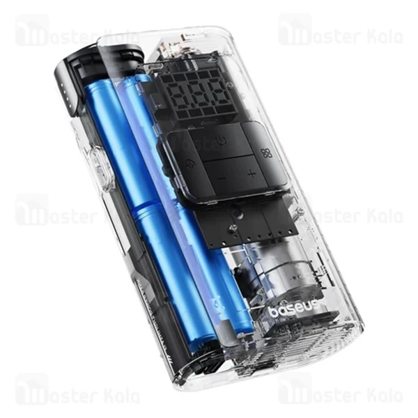پاوربانک و کمپرسور باد 6000 میلی آمپر بیسوس Baseus 2 in 1 Car Tire Inflator C11169001121 دارای چراغ قوه