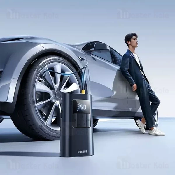 پاوربانک و کمپرسور باد 6000 میلی آمپر بیسوس Baseus 2 in 1 Car Tire Inflator C11169001121 دارای چراغ قوه