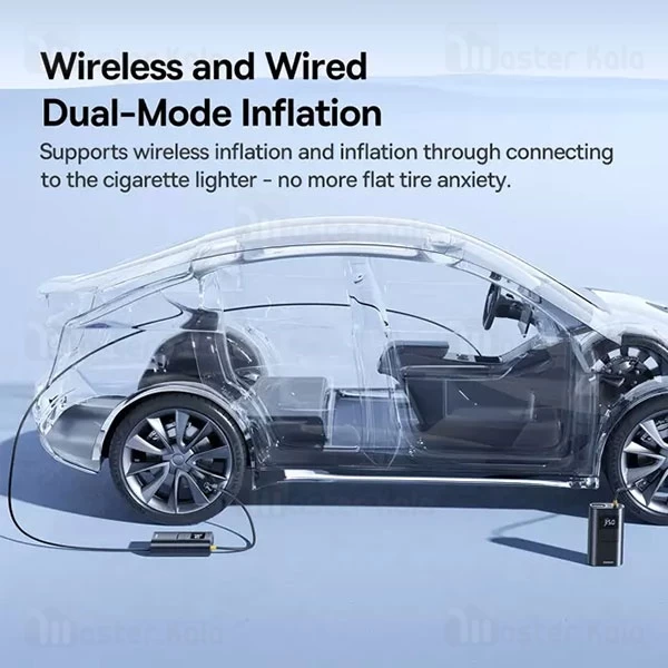 پاوربانک و کمپرسور باد 6000 میلی آمپر بیسوس Baseus 2 in 1 Car Tire Inflator C11169001121 دارای چراغ قوه