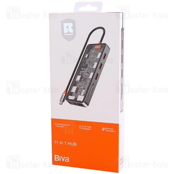 هاب 11 پورت بیوا Biva HUB-04 Type-C 11 in 1 Docking Station